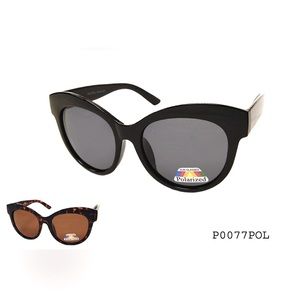 Sunglasses Women's Black Polarized Oversized Cat Eye Shades NEW